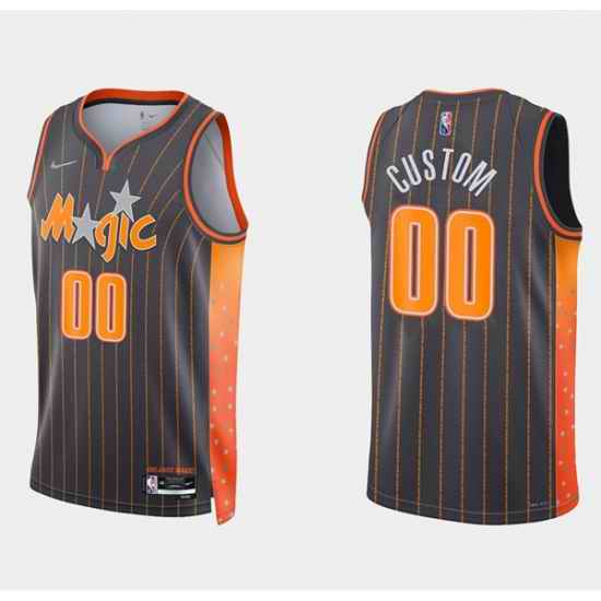Men Women Youth Toddler Orlando Magic Active Player Custom 2021 #22 City Edition Black 75th Anniversary Stitched Swingman Jersey
