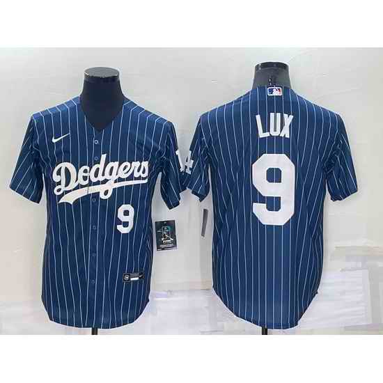 Men Los Angeles Dodgers #9 Gavin Lux Navy Cool Base Stitched Jerseyy