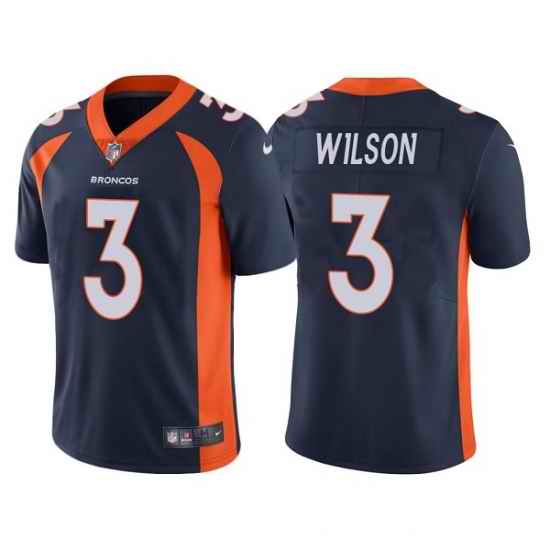 Men Denver Broncos #3 Russell Wilson Navy Vapor Untouchable Limited Stitched Jersey