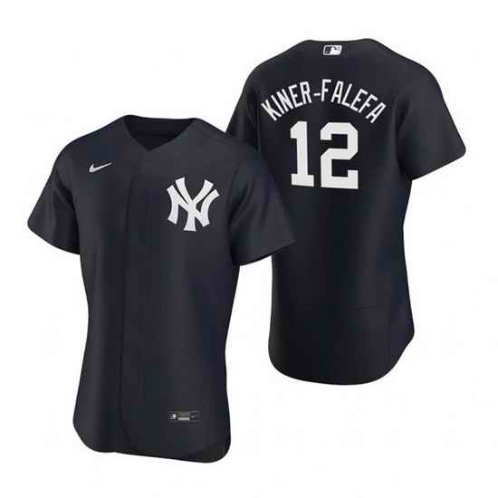 Men New York Yankees #12 Isiah Kiner Falefa Black Flex Base Stitched jersey