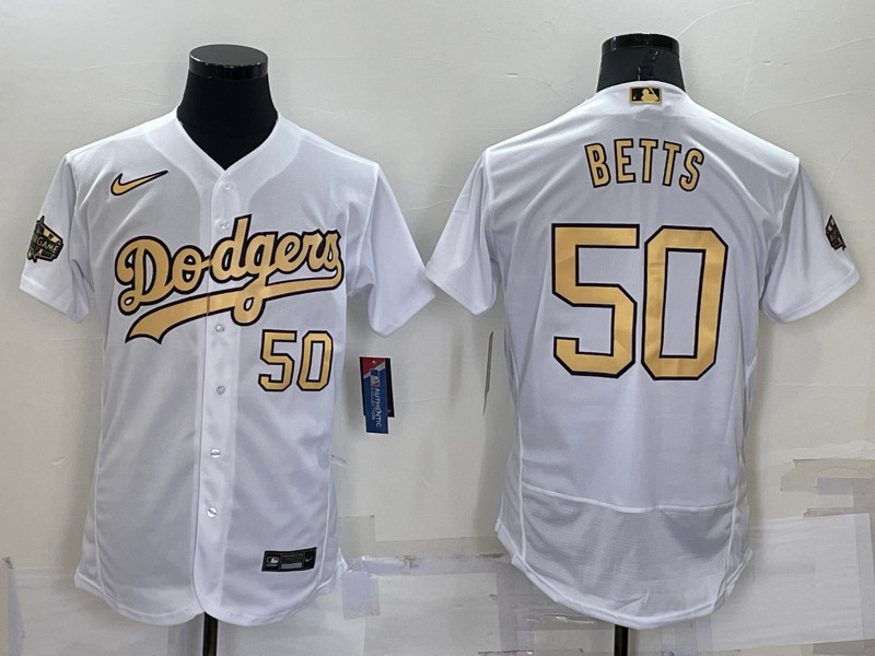 Dodgers #50 Mookie Betts White Nike 2022 MLB All Star Flexbase Jersey