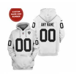 Men%27s Las Vegas Raiders Active Player White Custom 2021 Pullover Hoodie