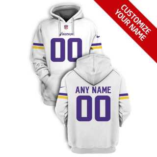Men%27s Minnesota Vikings Active Player White Custom 2021 Pullover Hoodie