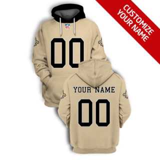 Men%27s New Orleans Saints Active Player Gold Custom 2021 Pullover Hoodie