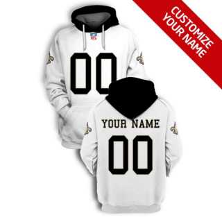 Men%27s New Orleans Saints Active Player White Custom 2021 Pullover Hoodie