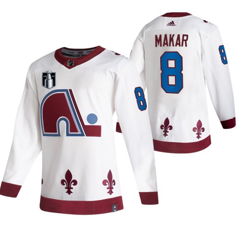 Colorado Colorado Avalanche #8 Cale Makar White Men’s Adidas 2022 Stanley Cup Final Patch Reverse Retro Alternate NHL Jersey Men’s