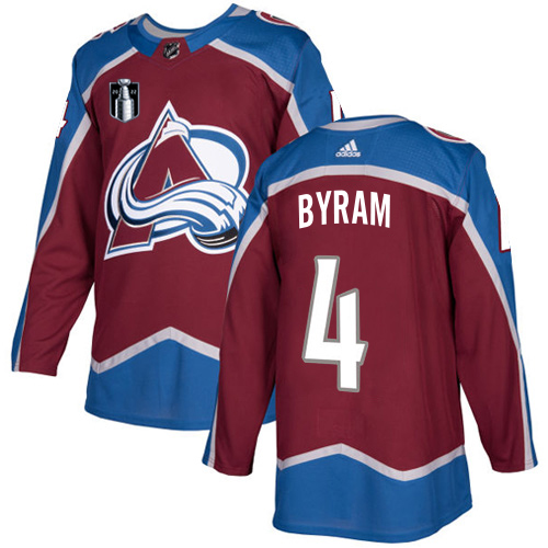 Adidas Colorado Avalanche #4 Bowen Byram Burgundy 2022 Stanley Cup Final Patch Home Authentic Stitched NHL Jersey Men’s