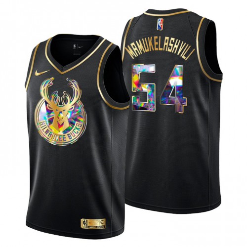 Milwaukee Milwaukee Bucks #54 Sandro Mamukelashvili Men’s Golden Edition Diamond Logo 2021/22 Swingman Jersey – Black Men’s