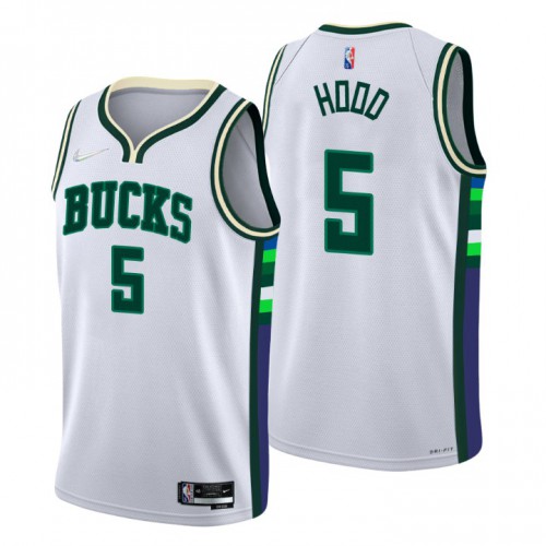 Milwaukee Milwaukee Bucks #5 Rodney Hood Men’s Nike White 2021/22 Swingman NBA Jersey – City Edition Men’s