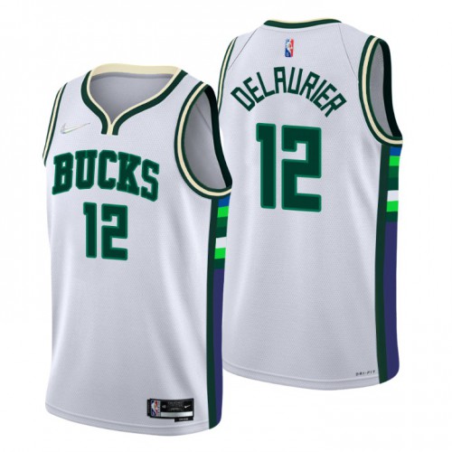 Milwaukee Milwaukee Bucks #12 Javin Delaurier Men’s Nike White 2021/22 Swingman NBA Jersey – City Edition Men’s