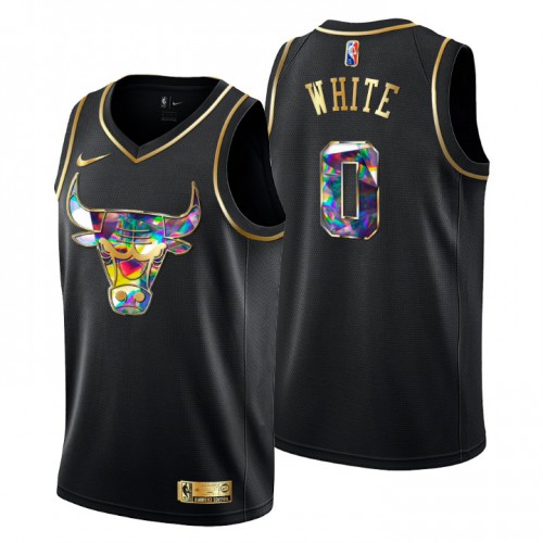 Chicago Chicago Bulls #0 Coby White Men’s Golden Edition Diamond Logo 2021/22 Swingman Jersey – Black Men’s