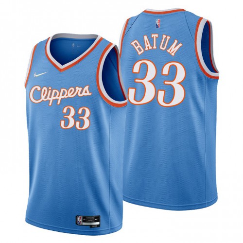 Los Angeles Los Angeles Clippers #33 Nicolas Batum Men’s Nike Blue 2021/22 Swingman NBA Jersey – City Edition Men’s
