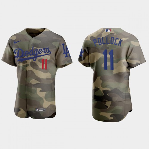 Los Angeles Los Angeles Dodgers #11 A.J. Pollock Men’s Nike 2021 Armed Forces Day Authentic MLB Jersey -Camo Men’s