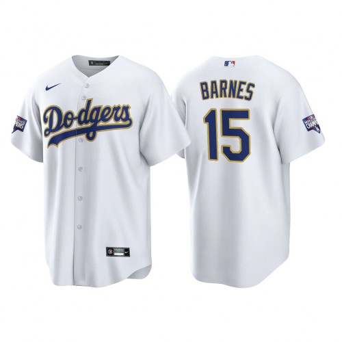 Los Angeles Los Angeles Dodgers #15 Austin Barnes Men’s Nike 2021 Gold Program World Series Champions MLB Jersey Whtie Men’s