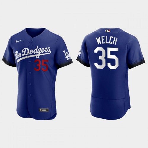 Los Angeles Los Angeles Dodgers #35 Bob Welch Nike Men’s 2021 City Connect Authentic MLB Jersey Royal Men’s