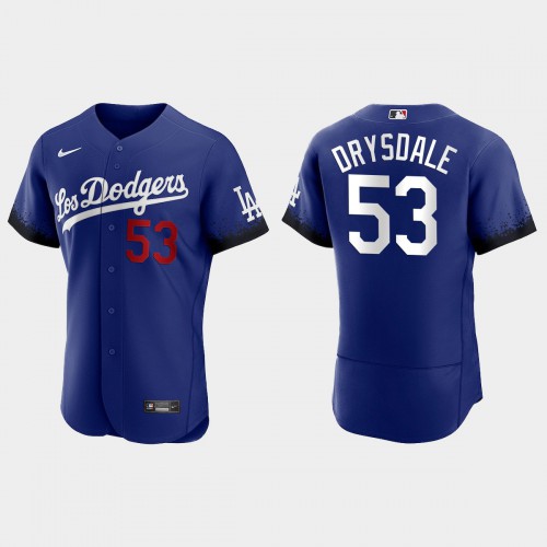 Los Angeles Los Angeles Dodgers #53 Don Drysdale Nike Men’s 2021 City Connect Authentic MLB Jersey Royal Men’s
