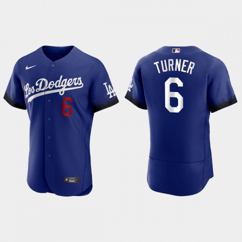 Los Angeles Los Angeles Dodgers #6 Trea Turner Nike Men’s 2021 City Connect Authentic MLB Jersey Royal Men’s