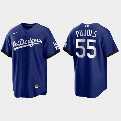 Los Angeles Los Angeles Dodgers #55 Albert Pujols Nike Men’s 2021 City Connect Game MLB Jersey Royal Men’s