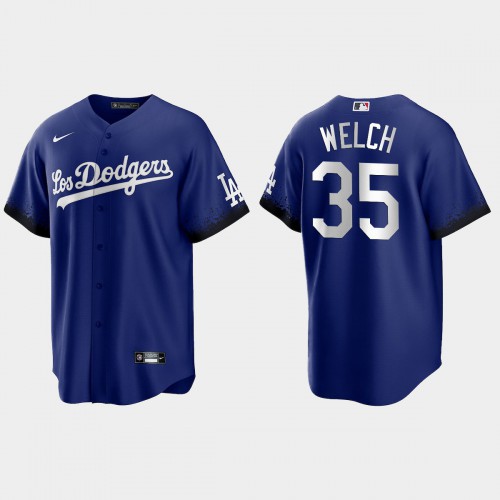 Los Angeles Los Angeles Dodgers #35 Bob Welch Nike Men’s 2021 City Connect Game MLB Jersey Royal Men’s