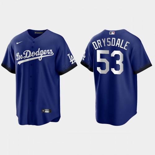 Los Angeles Los Angeles Dodgers #53 Don Drysdale Nike Men’s 2021 City Connect Game MLB Jersey Royal Men’s