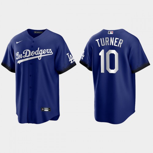 Los Angeles Los Angeles Dodgers #10 Justin Turner Nike Men’s 2021 City Connect Game MLB Jersey Royal Men’s