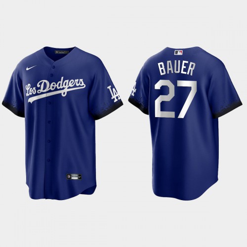 Los Angeles Los Angeles Dodgers #27 Trevor Bauer Nike Men’s 2021 City Connect Game MLB Jersey Royal Men’s