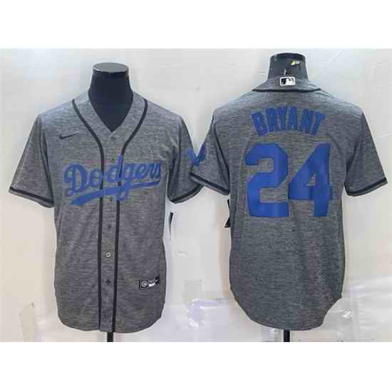 Men Los Angeles Dodgers #24 Kobe Bryant Grey Cool Base Stitched Jersey