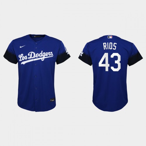 Los Angeles Los Angeles Dodgers #43 Edwin Rios Nike Youth 2021 City Connect MLB Jersey Royal Youth