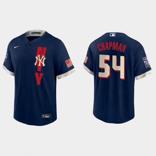 New York New York Yankees #54 Aroldis Chapman 2021 Mlb All Star Game Fan’s Version Navy Jersey Men’s