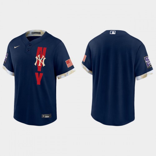 New York New York Yankees 2021 Mlb All Star Game Fan’s Version Navy Jersey Men’s