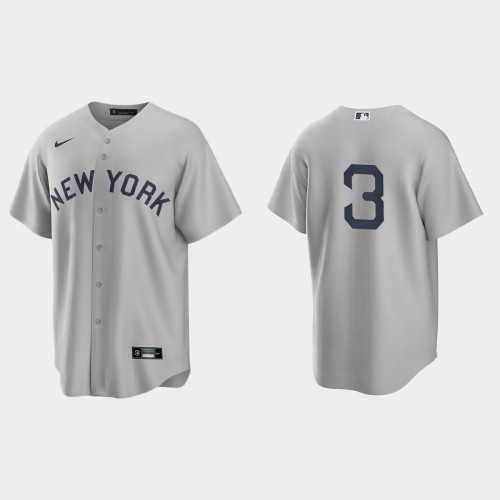 New York New York Yankees #3 Babe Ruth Men’s Nike Gray 2021 Field of Dreams Game MLB Jersey Men’s