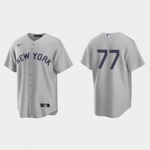 New York New York Yankees #77 Clint Frazier Men’s Nike Gray 2021 Field of Dreams Game MLB Jersey Men’s