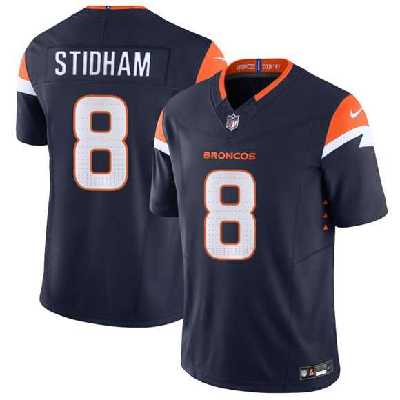Men%27s Denver Broncos #8 Jarrett Stidham Navy 2025 F.U.S.E. Vapor Limited Stitched Jersey