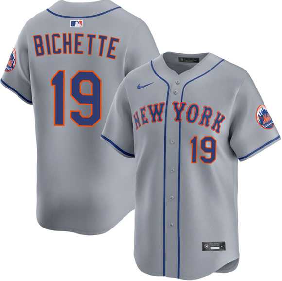 Men%27s New York Mets #19 Bo Bichette 2026 Gray Limited Stitched Jersey Dzhi