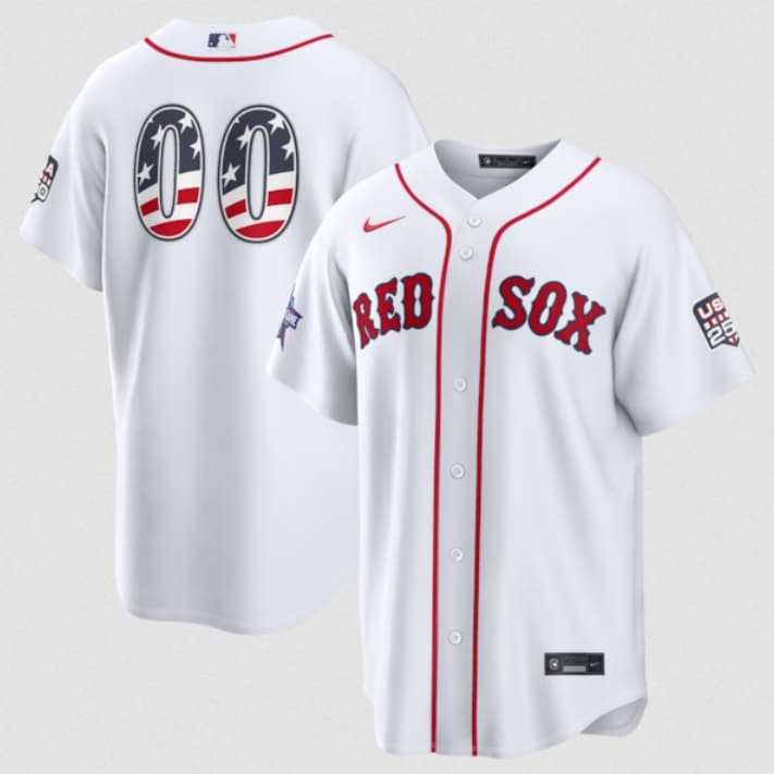 Men%27s Boston Red Sox Active Player Custom White 2026 All-Star Edition Stars & Stripes & USA 250 Fourth of July Home Stadium Stitched Baseball Jersey
