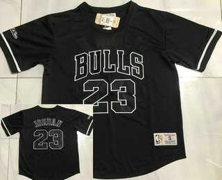 Men%27s Chicago Bulls #23 Michael Jordan Black Short Sleeved AU Throwback Jersey Dzhi