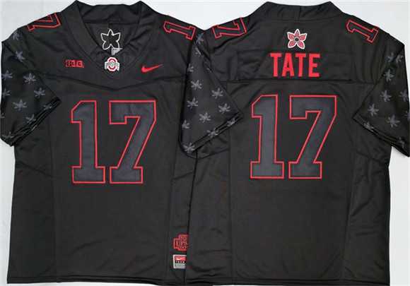 Men%27s Ohio State Buckeyes #17 Carnell Tate Black 2025 F.U.S.E. Limited Stitched Jersey