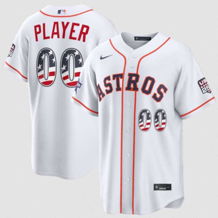 Men%27s Houston Astros Active Player Custom White 2026 All-Star Edition Stars & Stripes & USA 250 Fourth of July Home Stadium Stitched Baseball Jersey