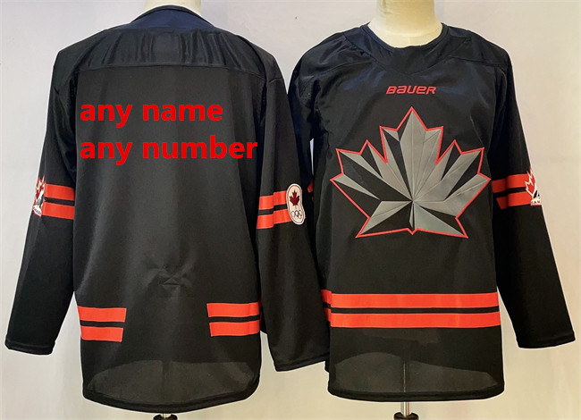 Men%27s Canada Hockey Custom Black 2026 Stitched Hockey Jersey