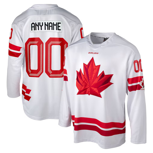 Men%27s Canada Hockey Custom White 2026 Stitched Hockey Jersey