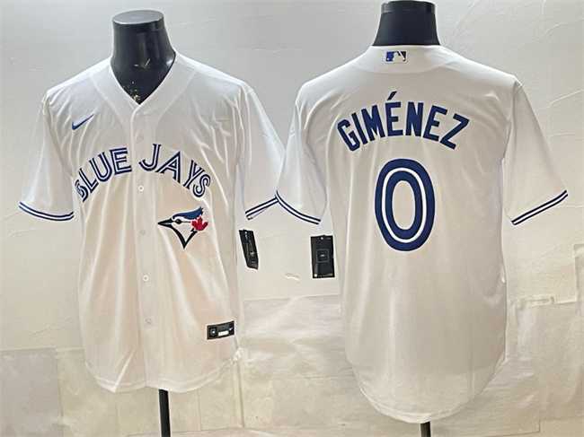 Men%27s Toronto Blue Jays #0 Andres Gimenez White 2025 Cool Base Stitched Jersey