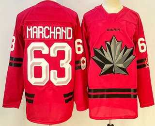 Men%27s Canada Hockey #63 Brad Marchand Red 2026 Olympics Authentic Jersey