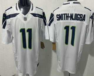 Men%27s Seattle Seahawks #11 Jaxon Smith Njigba Limited White FUSE Vapor Stitched Jersey
