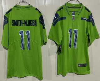 Men%27s Seattle Seahawks #11 Jaxon Smith-Njigba Limited Green Vapor Stitched Jersey