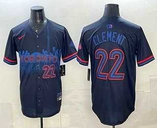 Men%27s Toronto Blue Jays #22 Ernie Clement Black City Limited Jersey