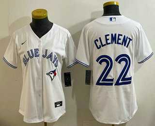 Women%27s Toronto Blue Jays #22 Ernie Clement White Cool Base Jersey