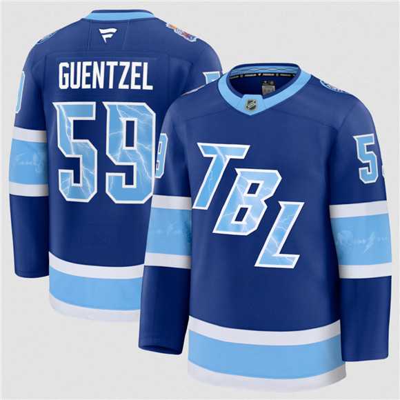 Men%27s Tampa Bay Lightning #59 Jake Guentzel Blue 2026 Stadium Series Stitched Jersey Dzhi