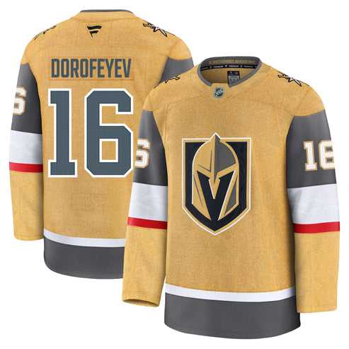 Men%27s Vegas Golden Knights #16 Pavel Dorofeyev Gold Home Authentic Jersey Dzhi