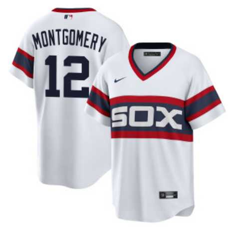 Men%27s Chicago White Sox #12 Colson Montgomery White Cool Base Stitched Jersey Dzhi