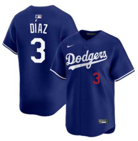 Men%27s Los Angeles Dodgers #3 Edwin Diaz Royal Cool Base Stitched Jersey Dzhi